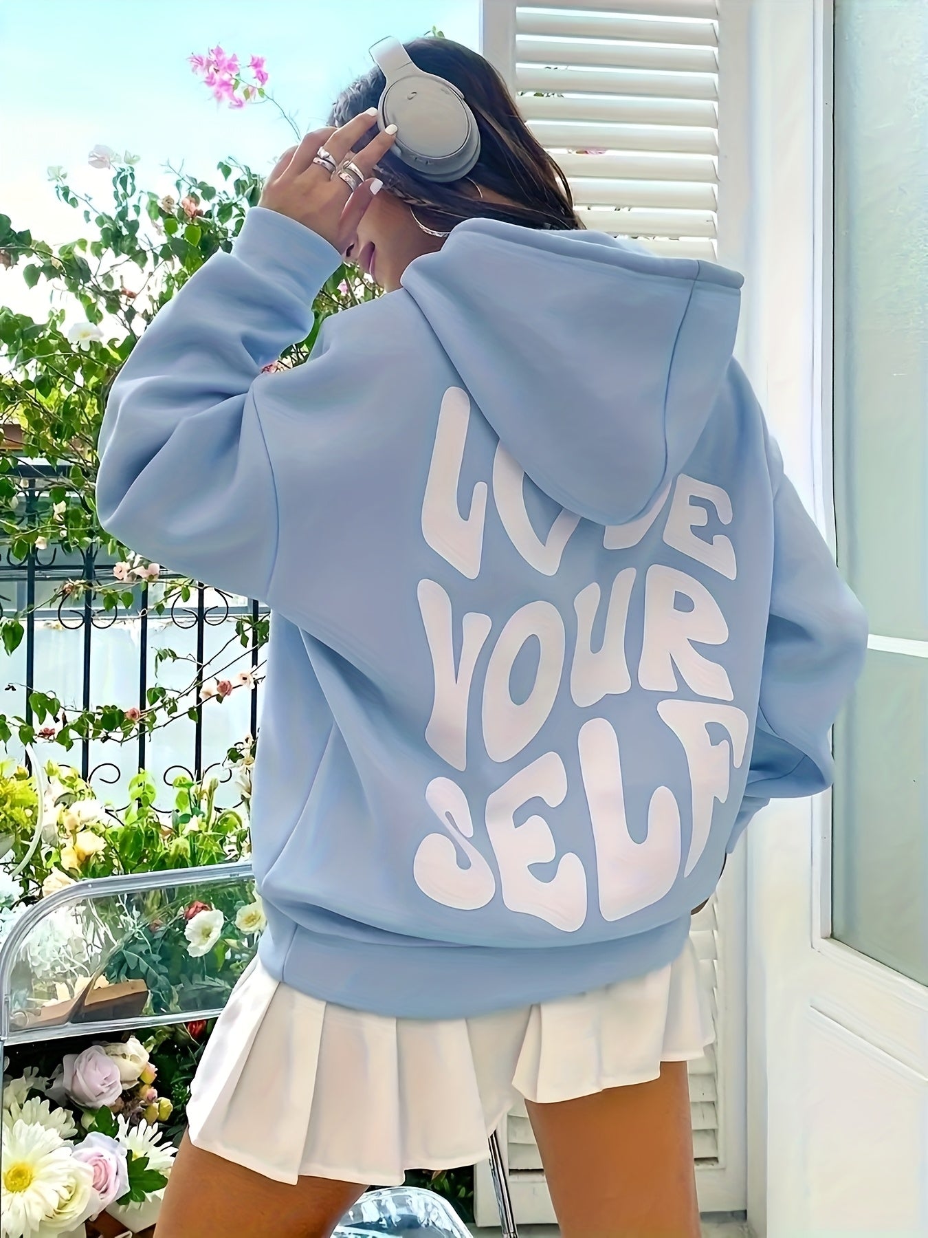 Letter Print Oversized Hoodie