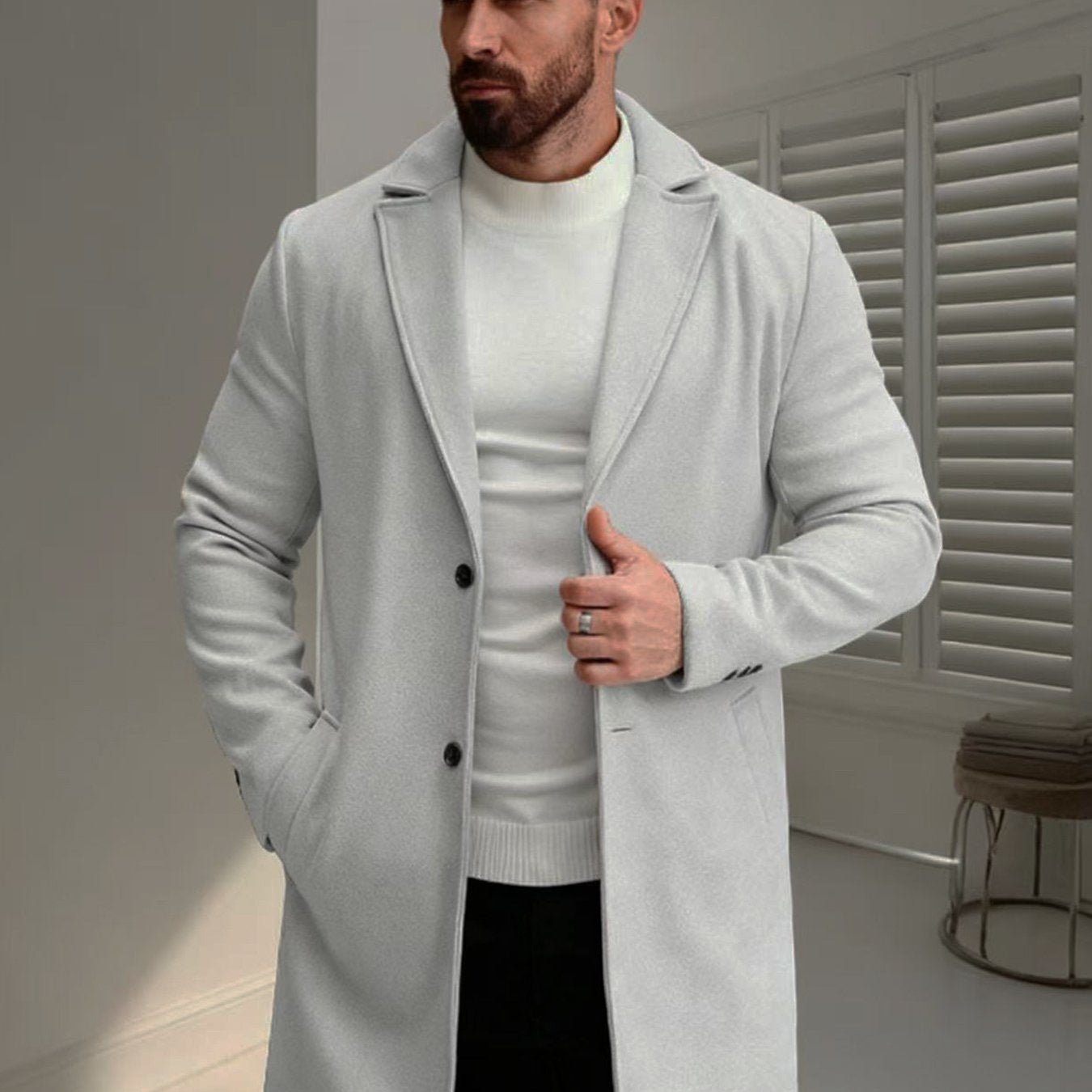 Men's Wool-Blend Overcoat