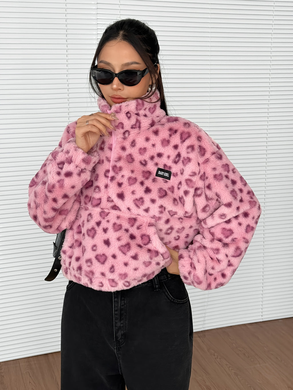 Cozy Leopard Half-Zip