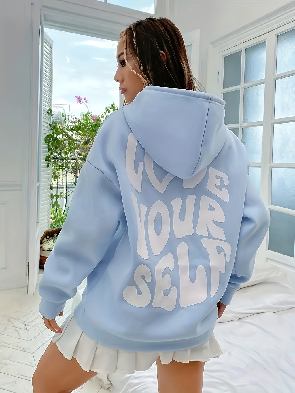 Letter Print Oversized Hoodie