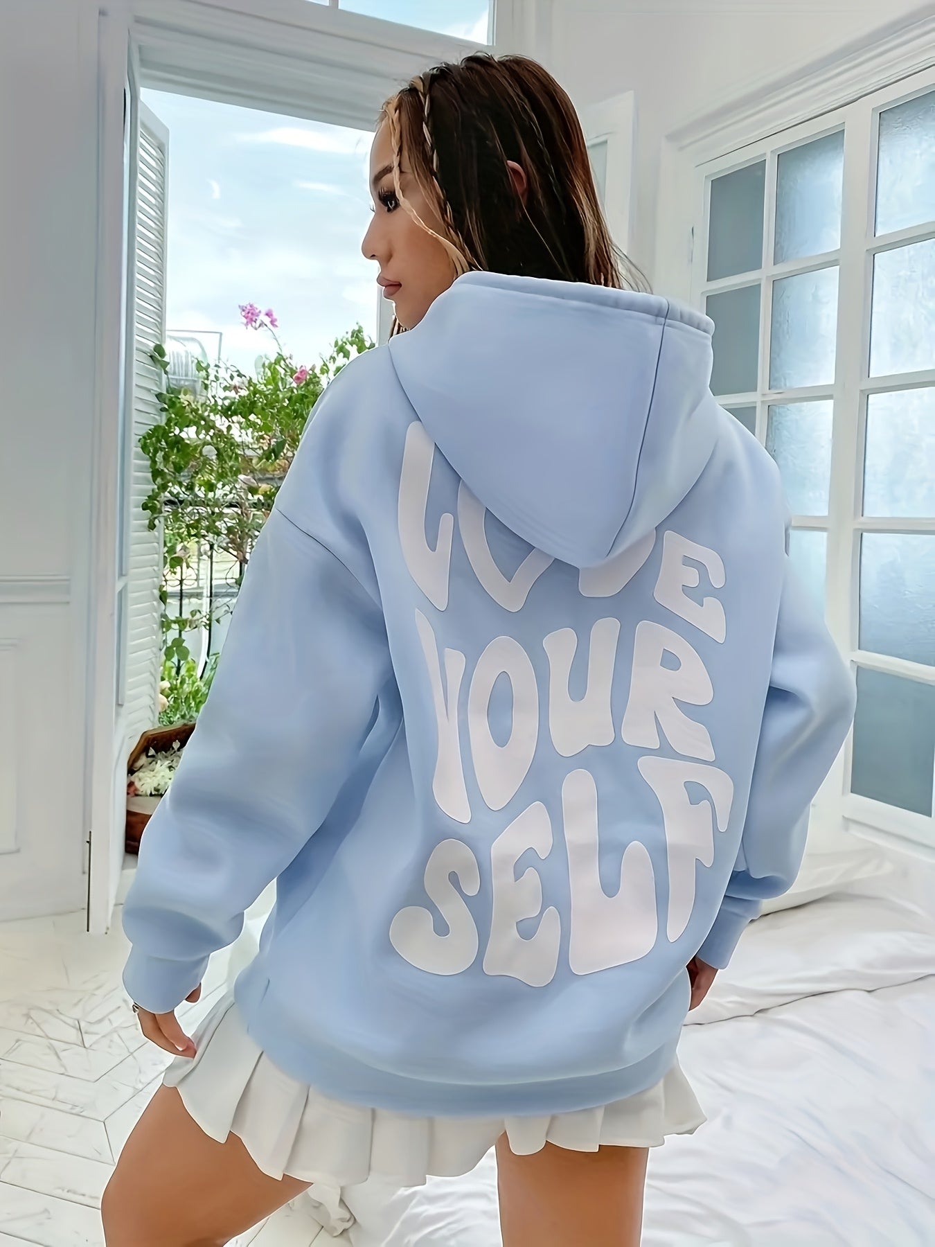 Letter Print Oversized Hoodie