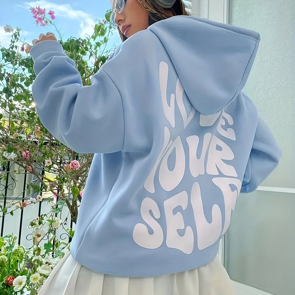 Letter Print Oversized Hoodie