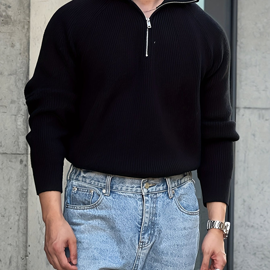 Men's Zip-Up Knit Sweater