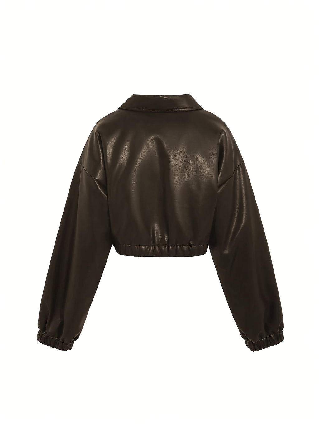 Women's Cropped Faux Leather Jacket