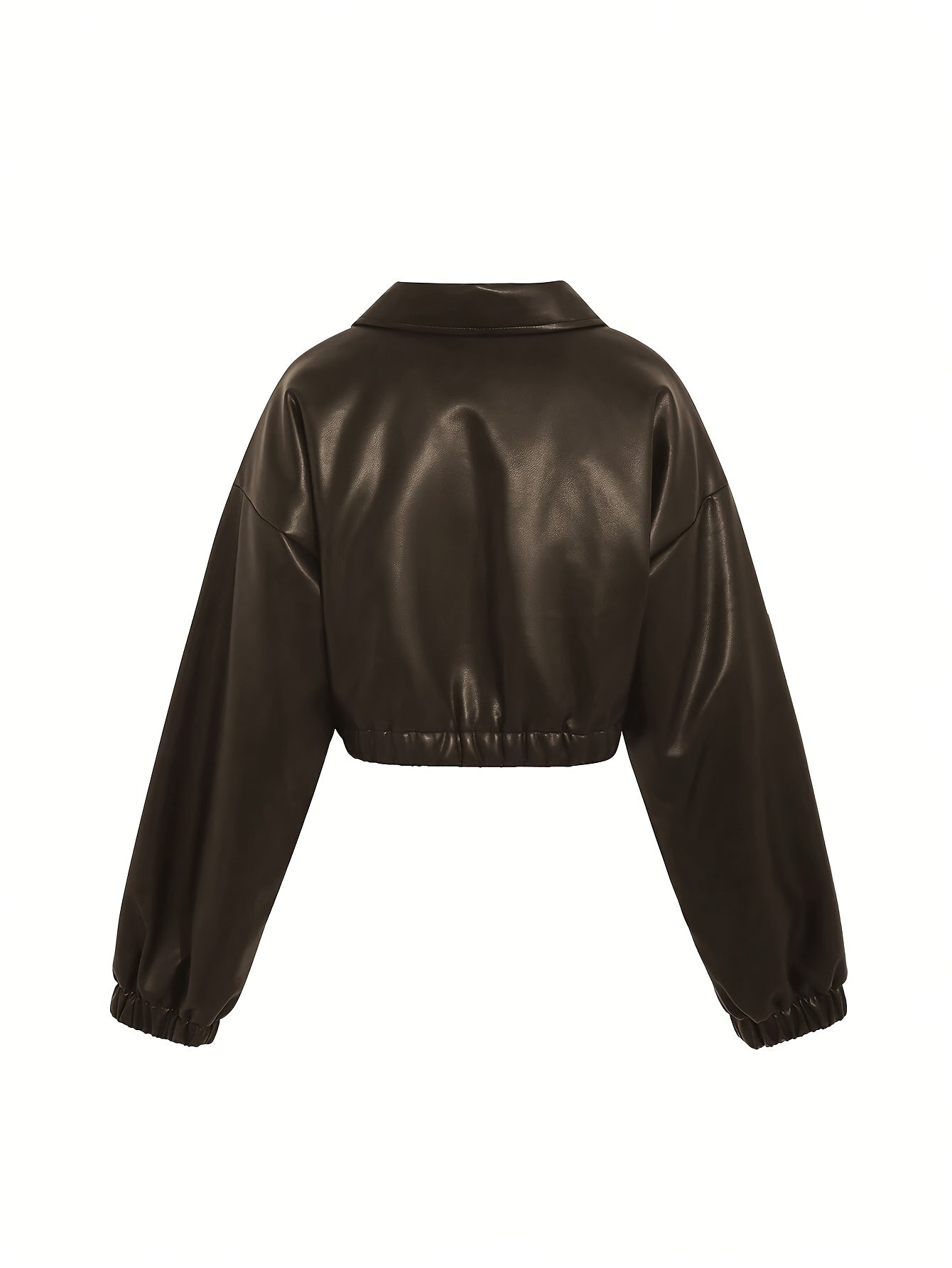 Women's Cropped Faux Leather Jacket