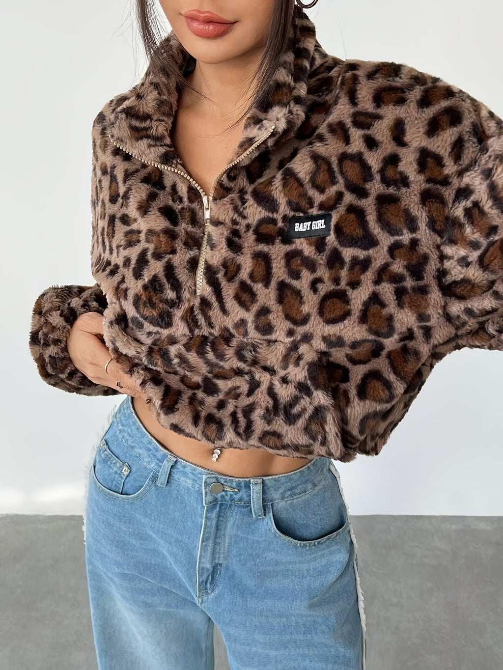 Cozy Leopard Half-Zip