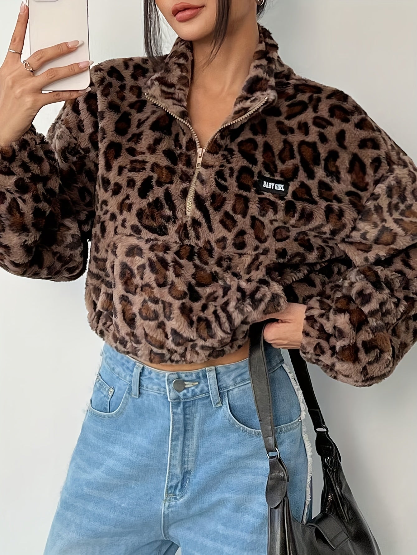 Cozy Leopard Half-Zip