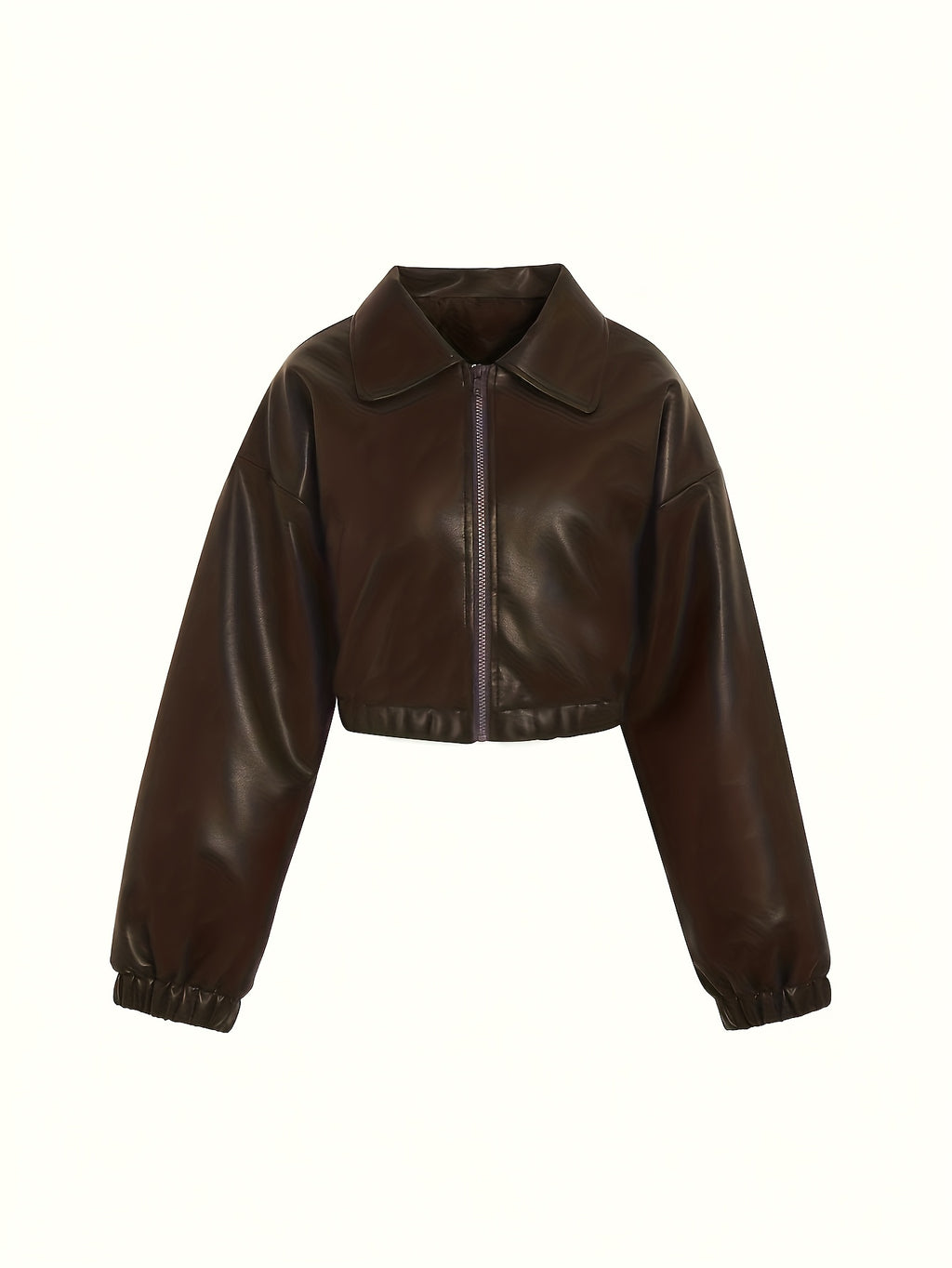 Women's Cropped Faux Leather Jacket