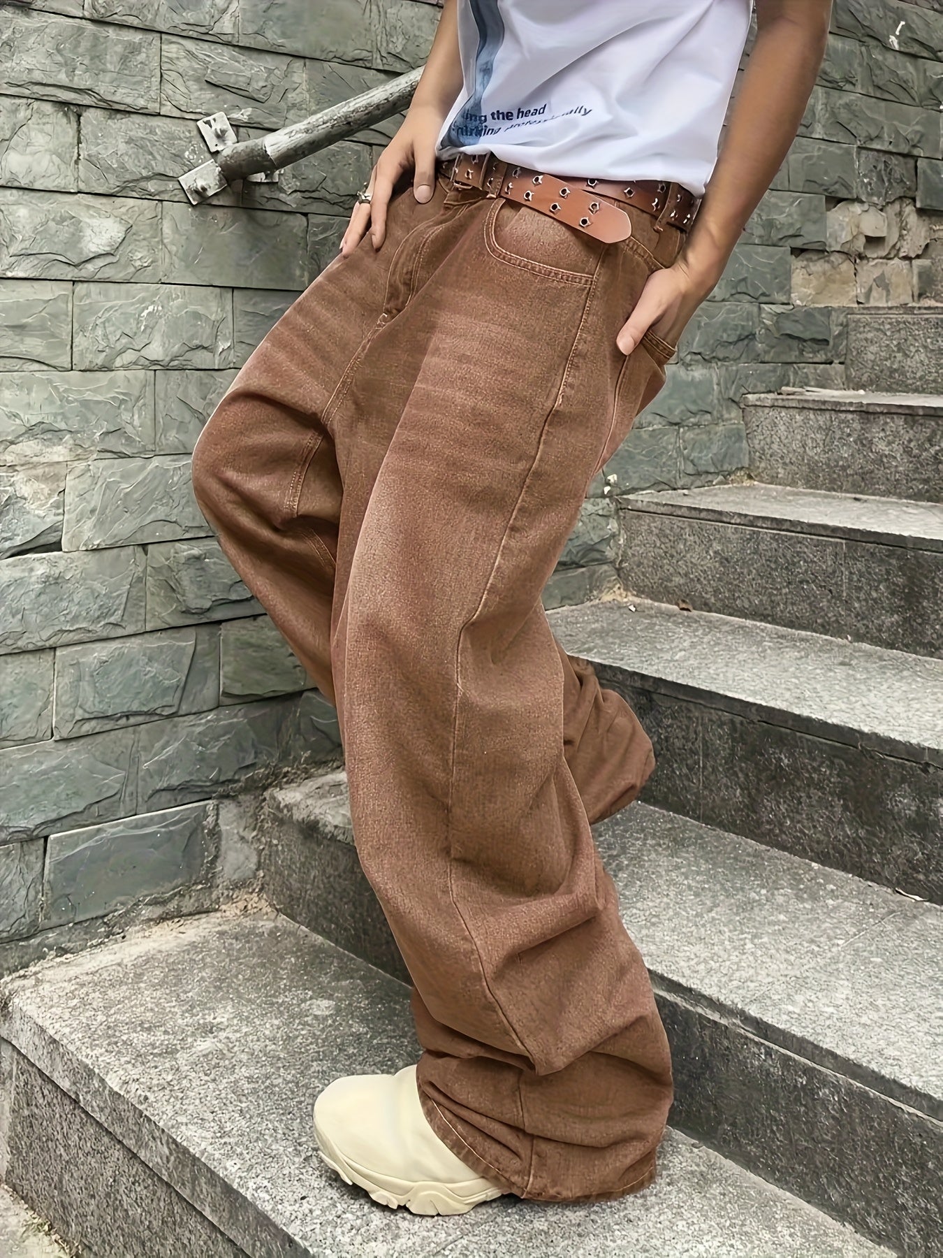 Retro Loose-Fit Faux Denim