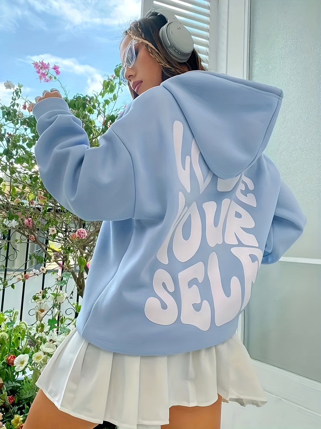Letter Print Oversized Hoodie