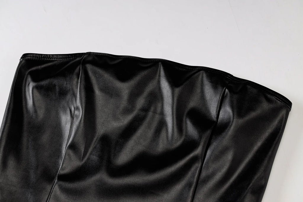 Strapless Leather Dress