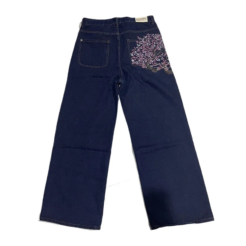 Cherry Blossom Embroidered Jeans