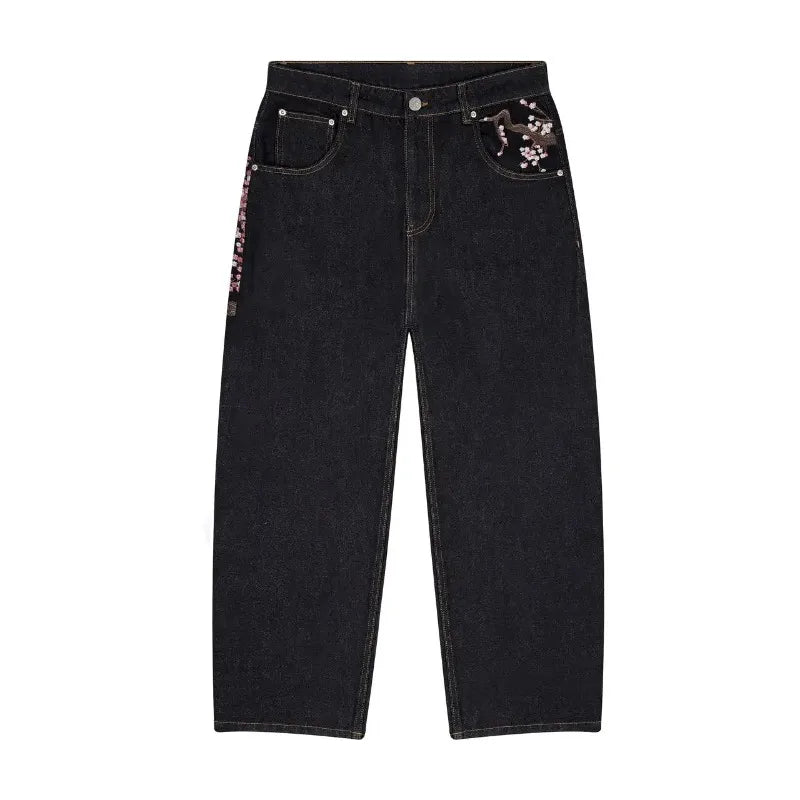 Cherry Blossom Embroidered Jeans