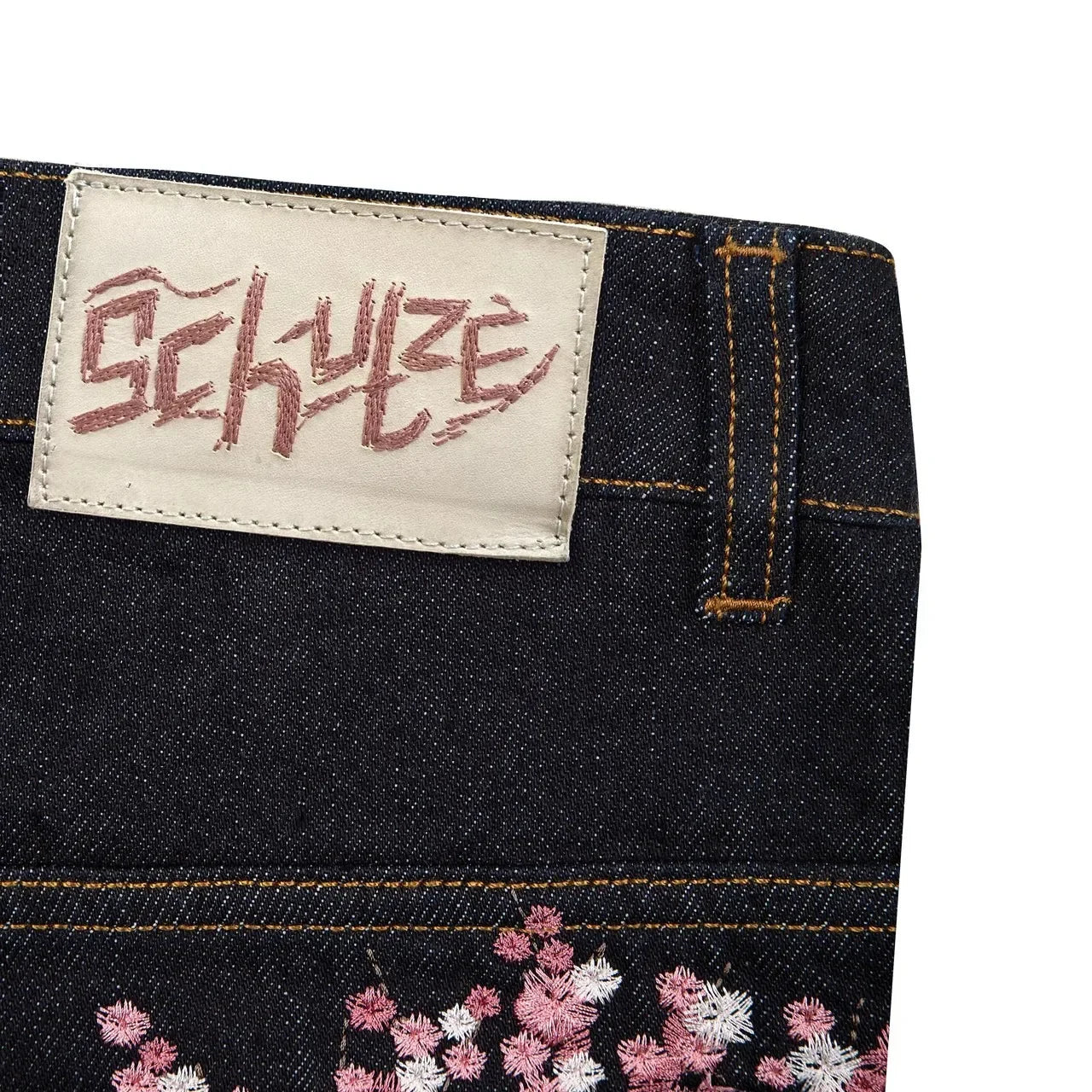 Cherry Blossom Embroidered Jeans