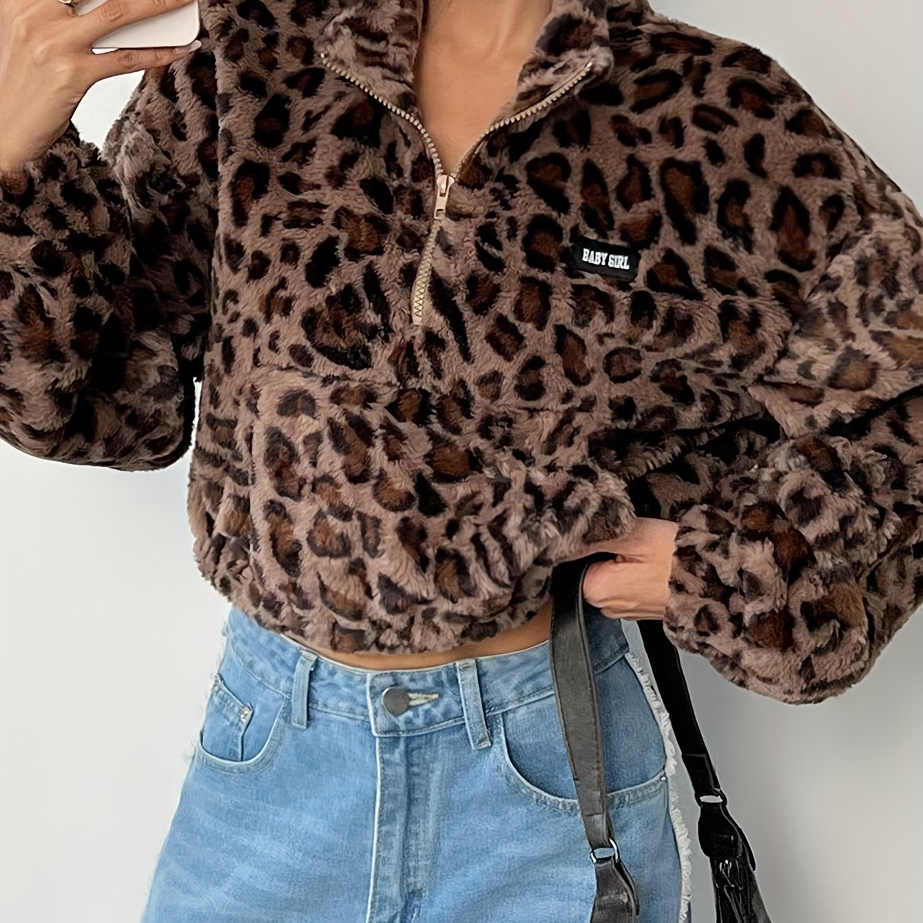 Cozy Leopard Half-Zip