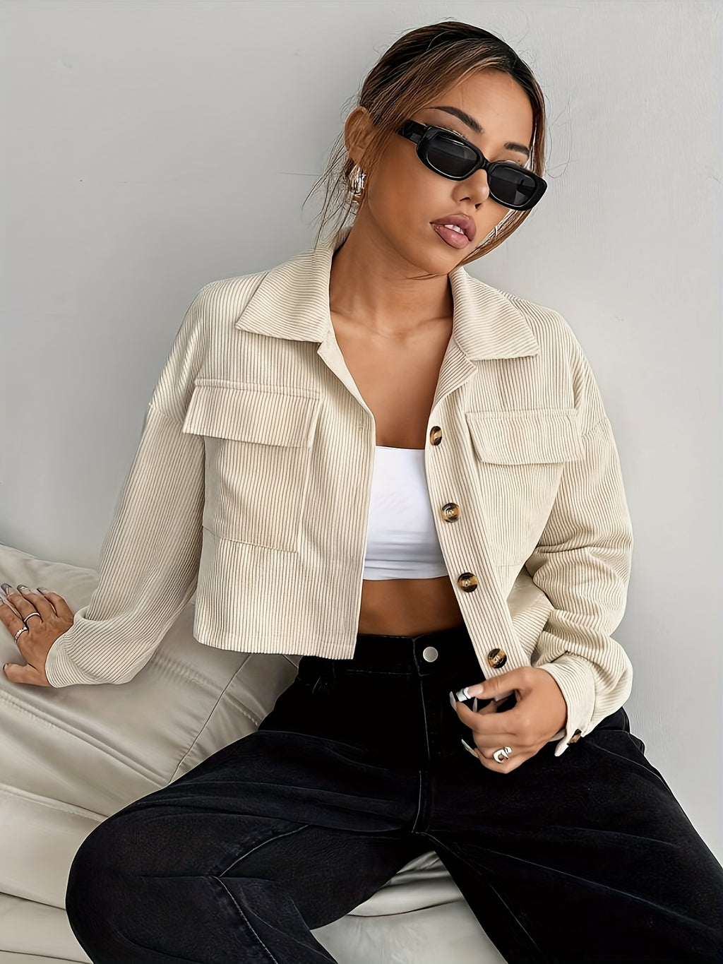 Women's Corduroy Crop Jacket