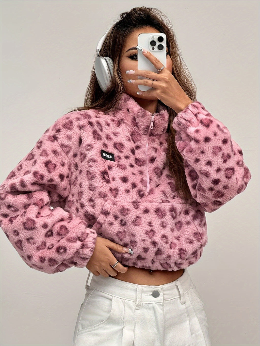 Cozy Leopard Half-Zip