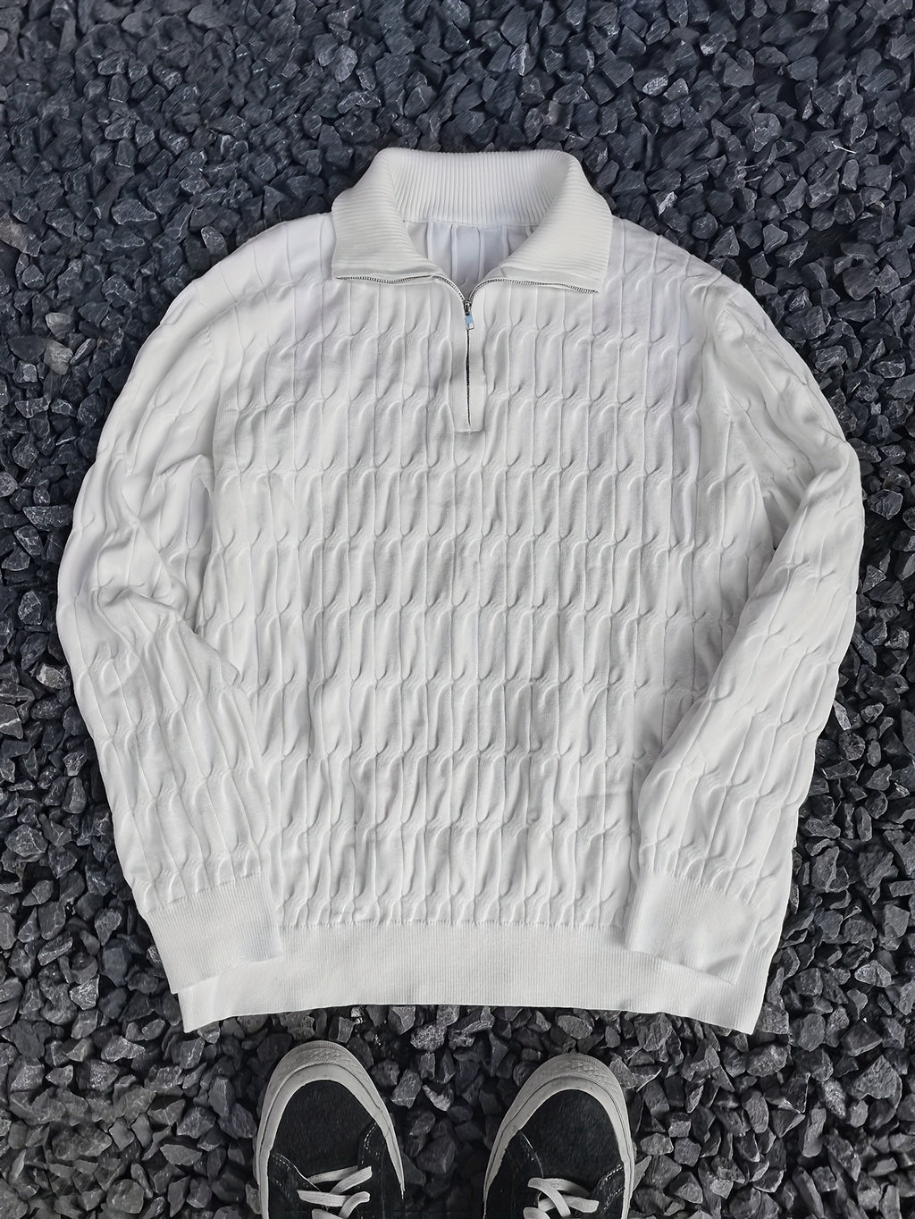 Men's Textured Half-Zip Sweater