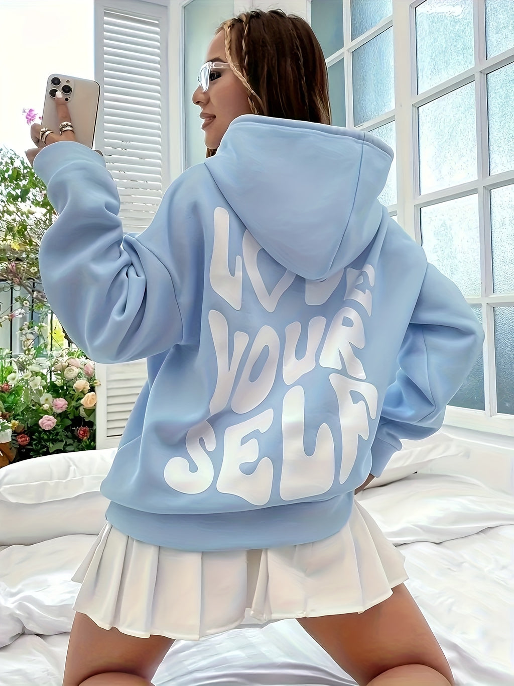 Letter Print Oversized Hoodie