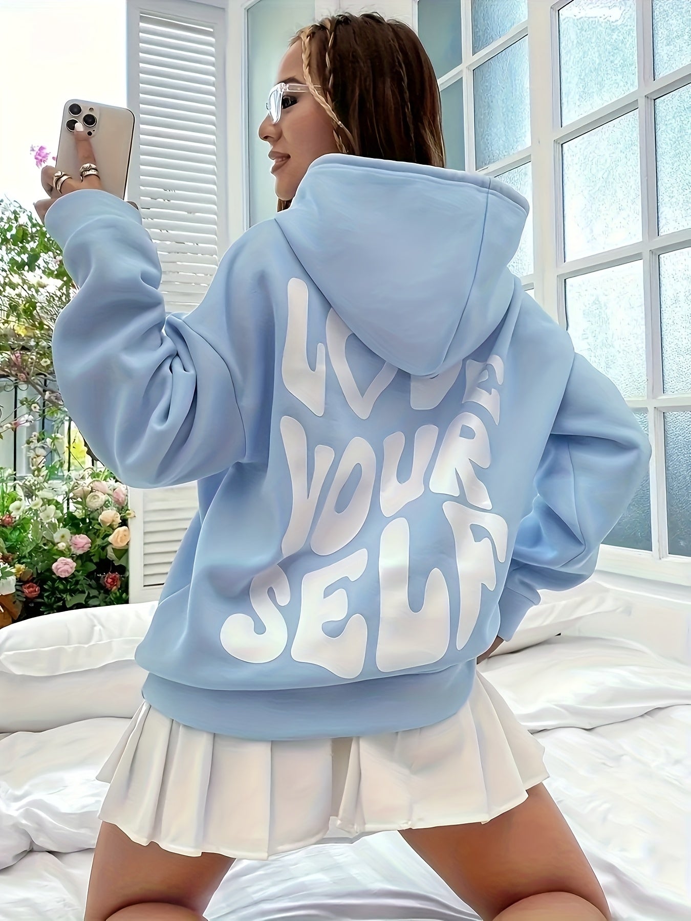 Letter Print Oversized Hoodie