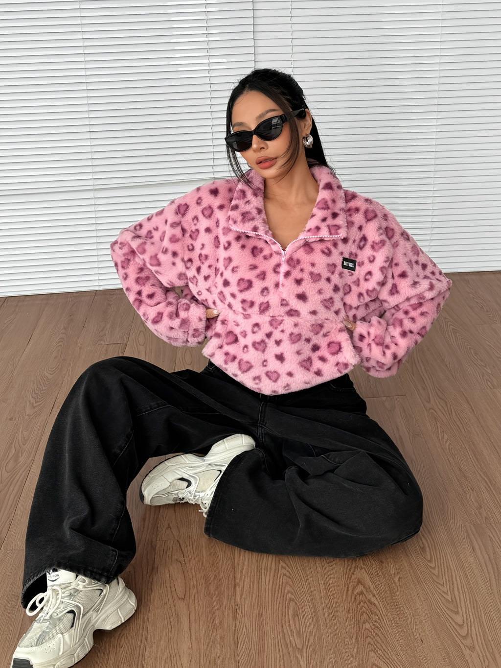 Cozy Leopard Half-Zip