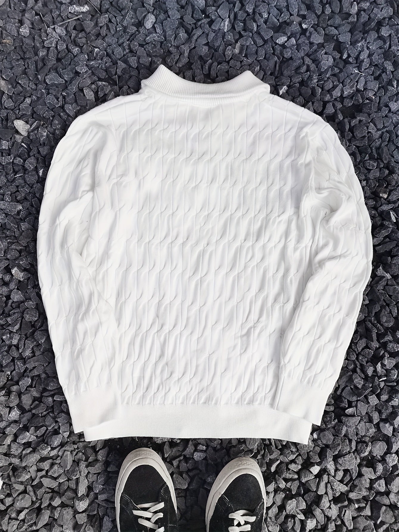 Men's Textured Half-Zip Sweater