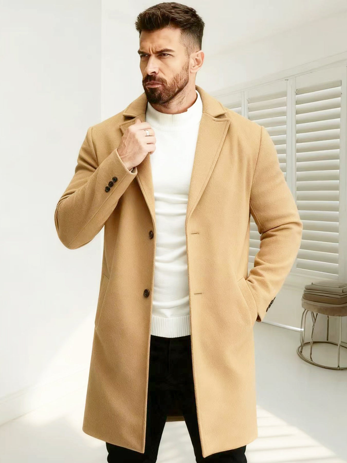 Men's Wool-Blend Overcoat