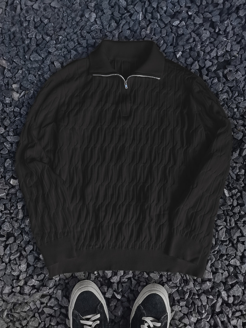 Men's Textured Half-Zip Sweater