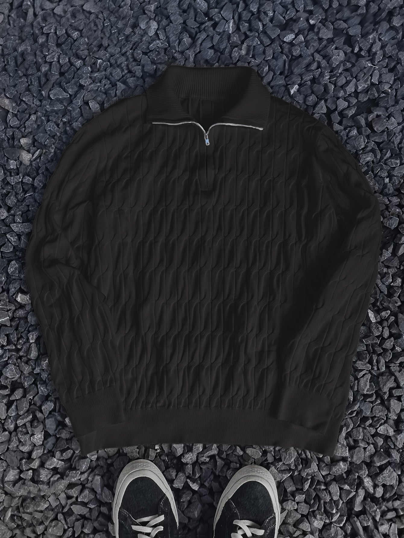Men's Textured Half-Zip Sweater